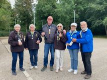 Vinderne 2021 fra venstre: Rosemarie, Kirsten, Kurt, Hanne, Inge og Ib