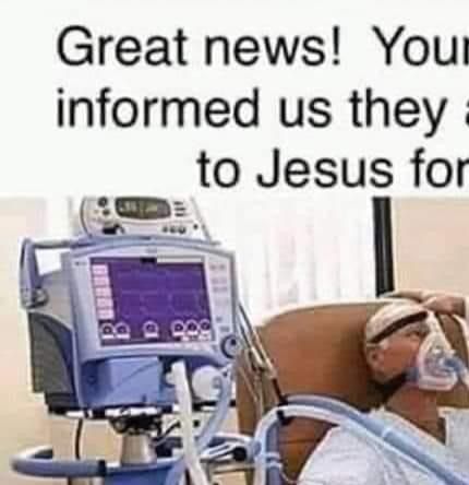Praying to Jesus - respirator to someone else