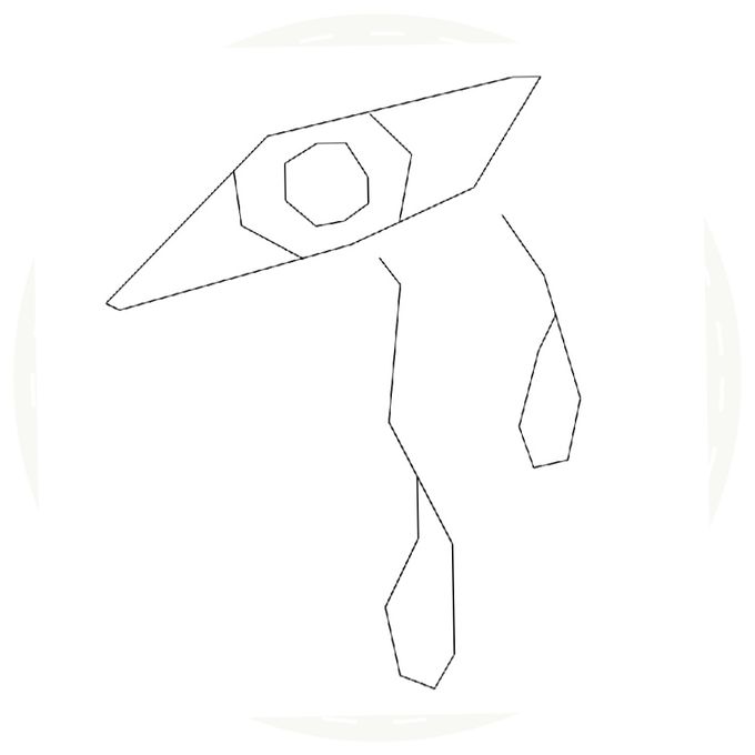 Icono cubista. Dibujado con autocad.