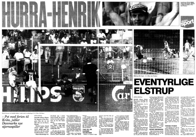 European Football Championship 1992, Henrik Larsen 1-0, Denmark-France. © Photo: Ole Steen / Scanpix