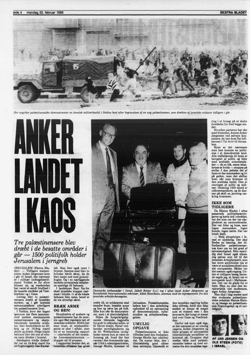 Anker Jørgensen Palæstina 1988.  © Photo: Ole Steen /Ekstra Bladet/Scanpix
