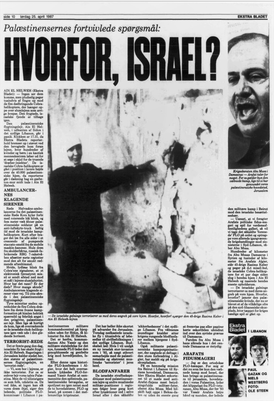 Israeli military helicopters have just bombed the city of Sidon, Ain El Helweh in South Lebanon April 1987. © Photo: Ole Steen/Scanpix