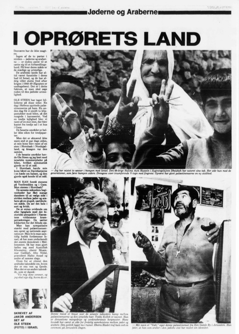 Israel Palæstina 1988  © Photo: Ole Steen/Scanpix
