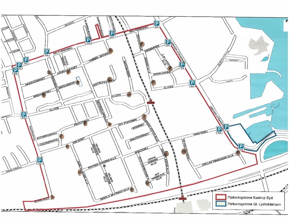 Parkerings Zone RØD Tårnby kommune.