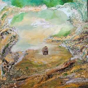 Lonely bear on his journey