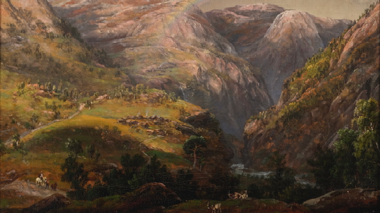 Nerøydalen - Johan Christian Clausen Dahl (Olje på lerret, 1836) 