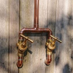 Outdoor shower brass valves