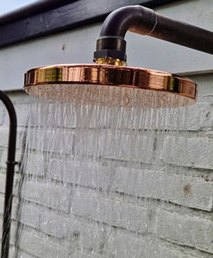 Koperen douchekop Plat