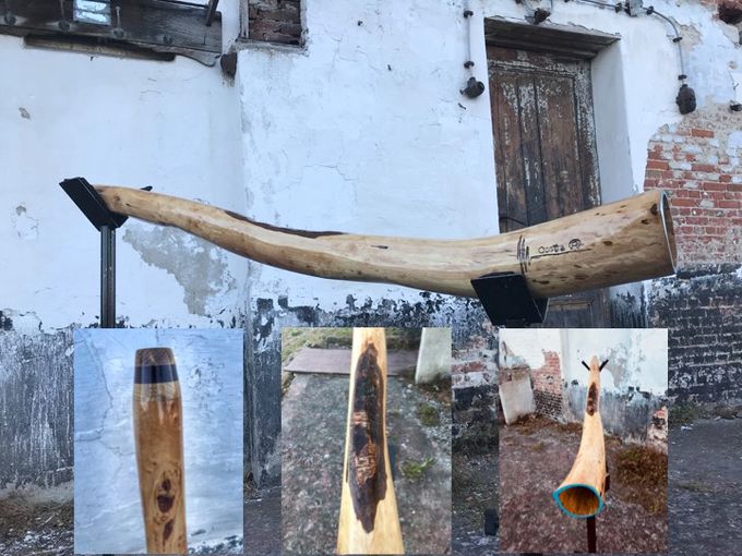 Performance didgeridoo berk 
toon E/G - 1,40 m. - 3 ringen mondstuk eik+merbau-eik
verkocht