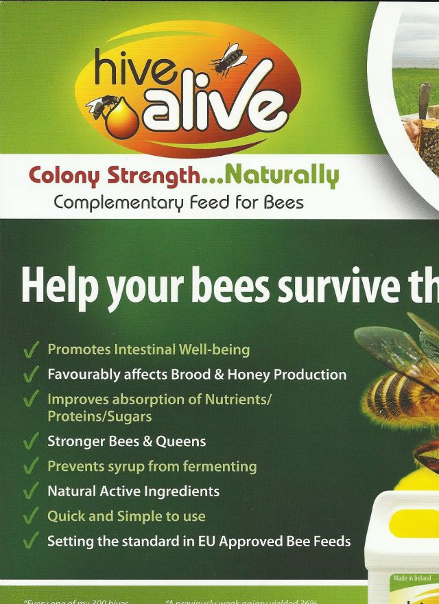 Birøkter Peter Little, yrkesbirøkter og dronningavler i UK, bekrefter at han har brukt Hive Alive på alle sine 300 bikuber og at samtlige overlevde vinteren. Han er veldig imponert og kommer til å fortsette å bruke Hive Alive.
Dosering: 2,5 ml Hive Alive per liter vinterfor.
Et naturlig kosttilskudd fra plantesafter, fritt for kjemikalier.