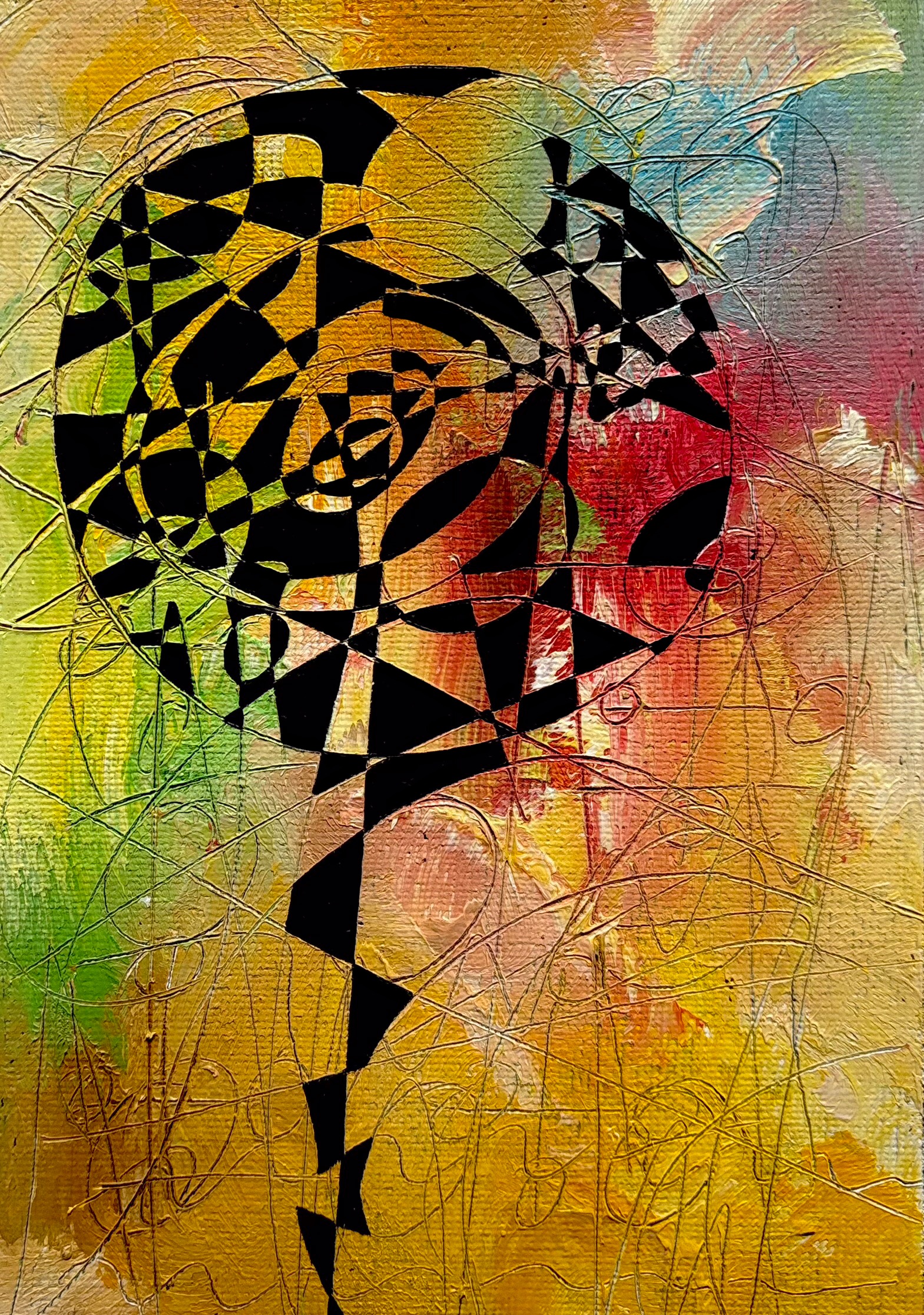 2023. Camino de Santiago. Day 1. Oil on canvaspaper. 15x10 cm.