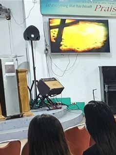Worship service before the volleyball league