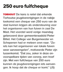 Fuifcheque goedgekeurd op de gemeenteraad