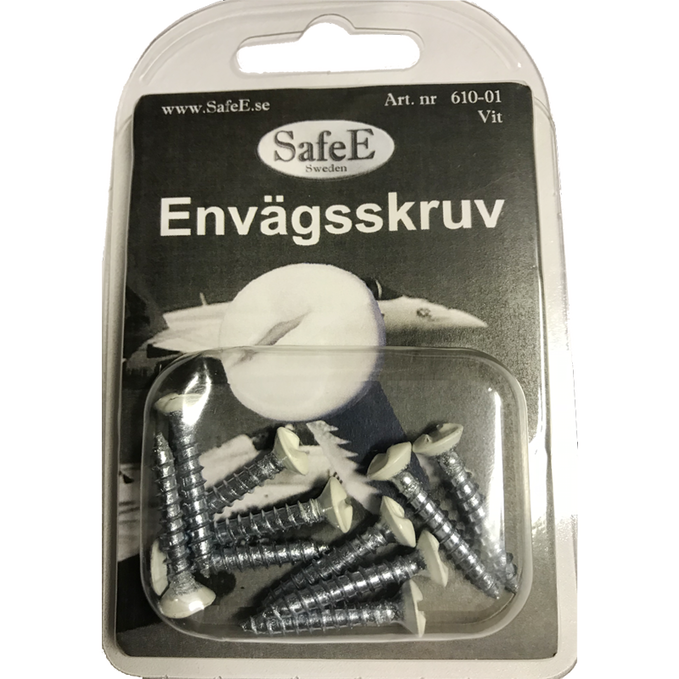 Envägsskruv vit säkerhetsskruv