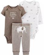 24M. Set de 3 piezas con body mangas largas, cortas y pantalón 140.000