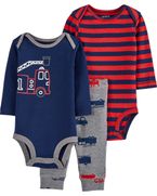 24M. Set de 3 piezas con 2 bodys mangas largas y pantalón 140.000 el s