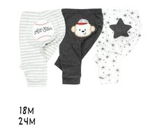 24M. Set de 3 pantaloncitos sin pies, 100% algodón 150.000 el pack o 6