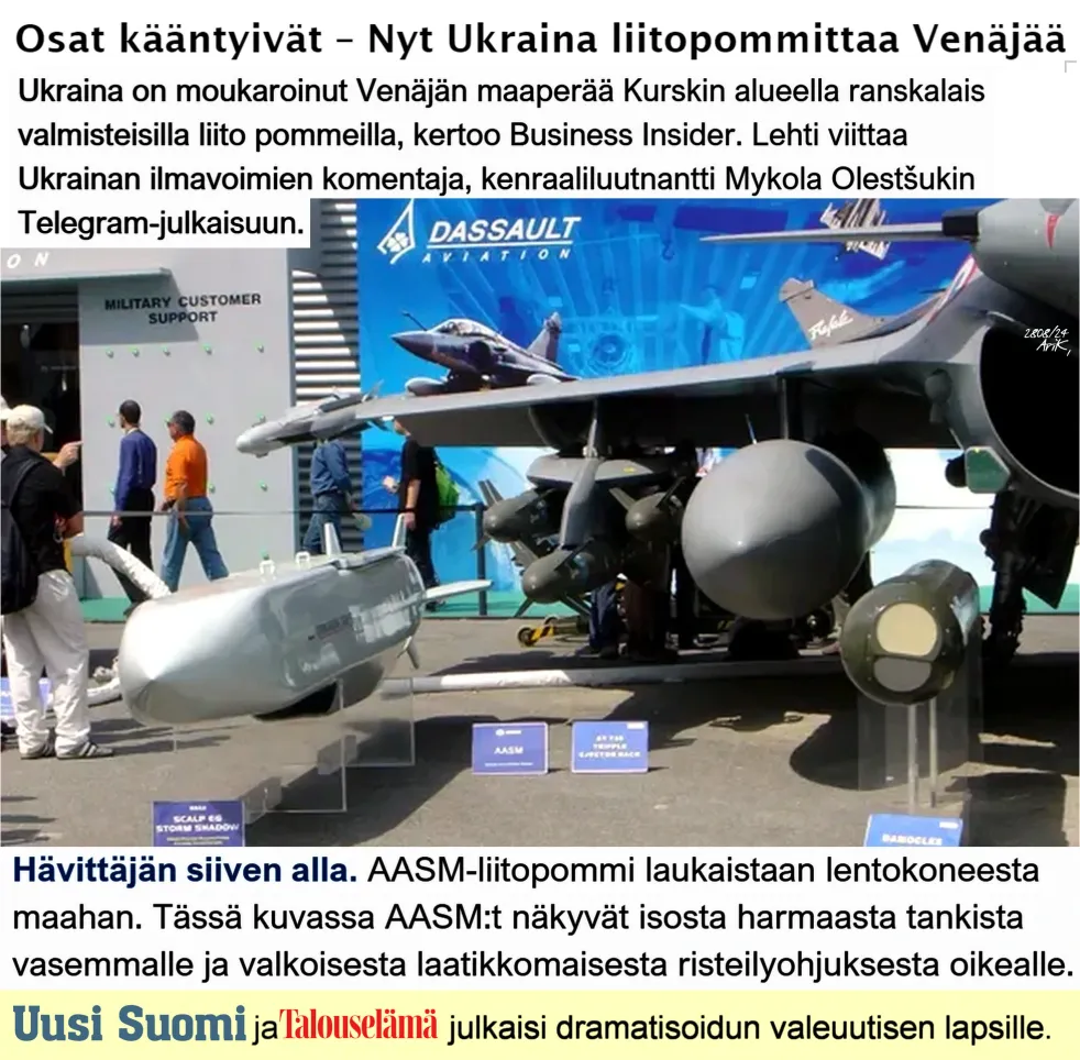 Ukraina-Kursk-Liito pommitus-F16