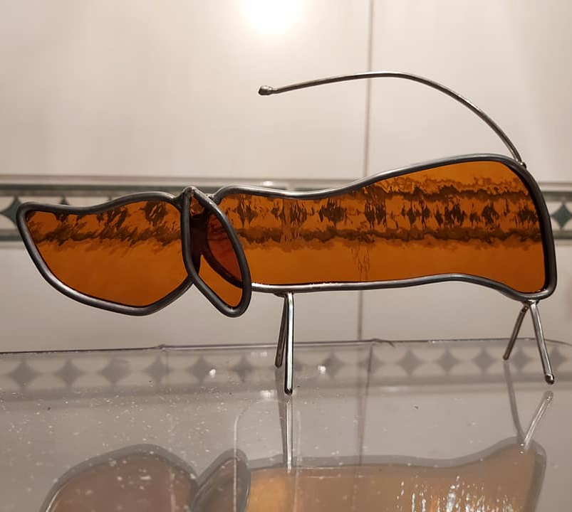 glas in lood teckel