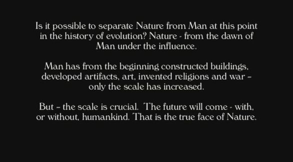 Video still from Man ? Nature by Bo G Svensson