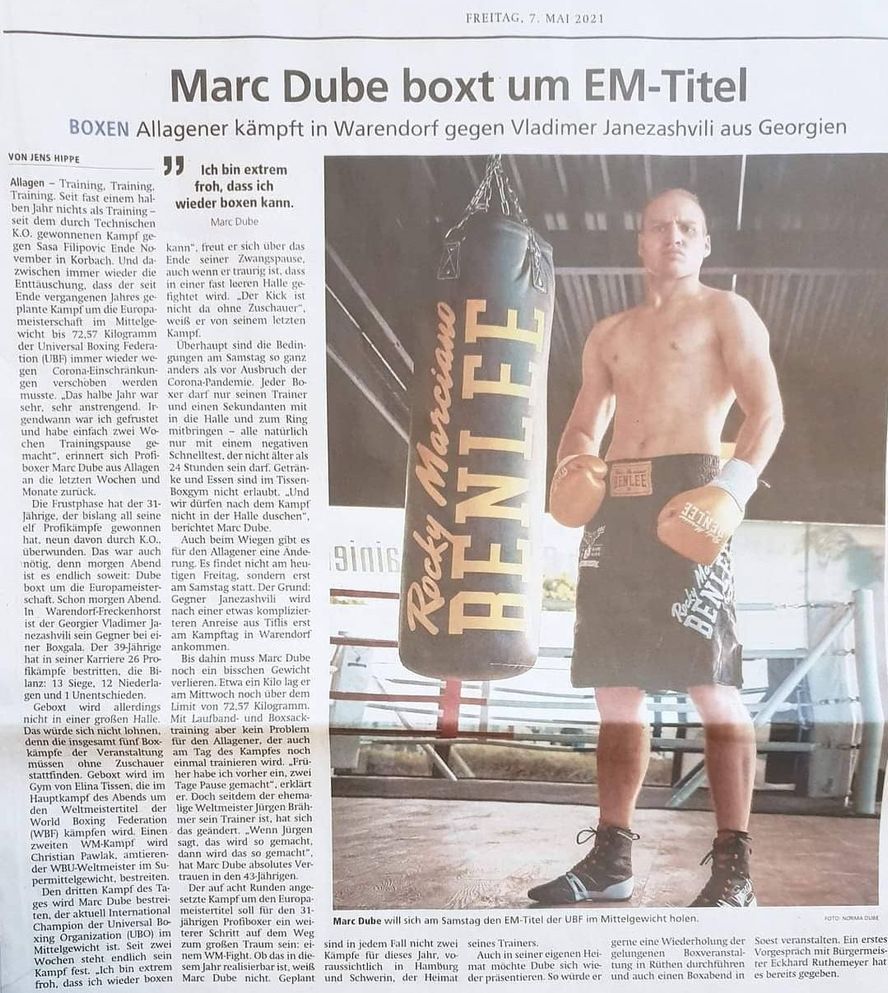 Marc Dube Profiboxer Kreis Soest