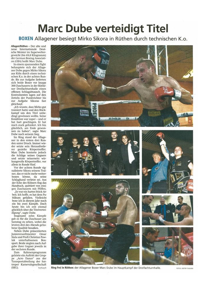 Marc Dube Profiboxer Kreis Soest