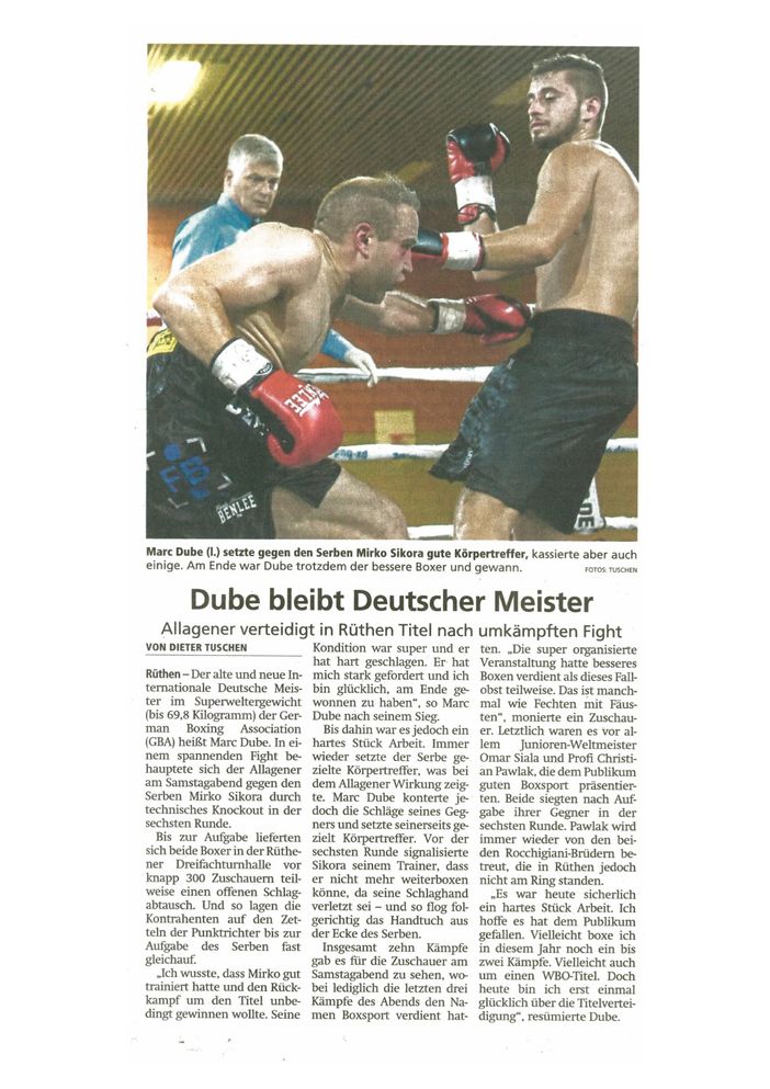 Marc Dube Profiboxer Kreis Soest