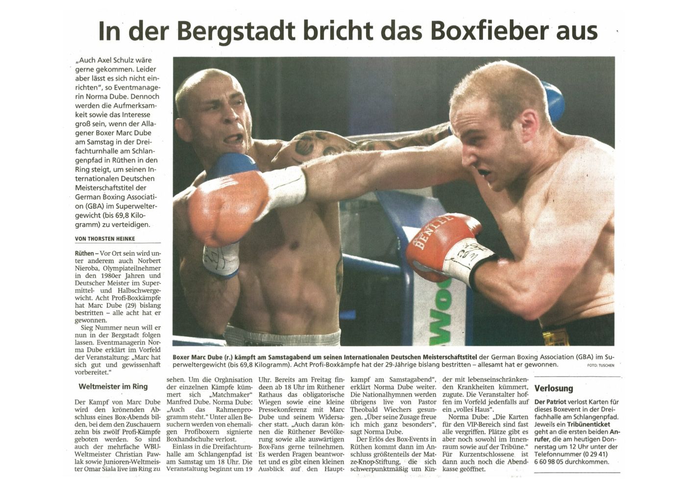 Marc Dube Profiboxer Kreis Soest