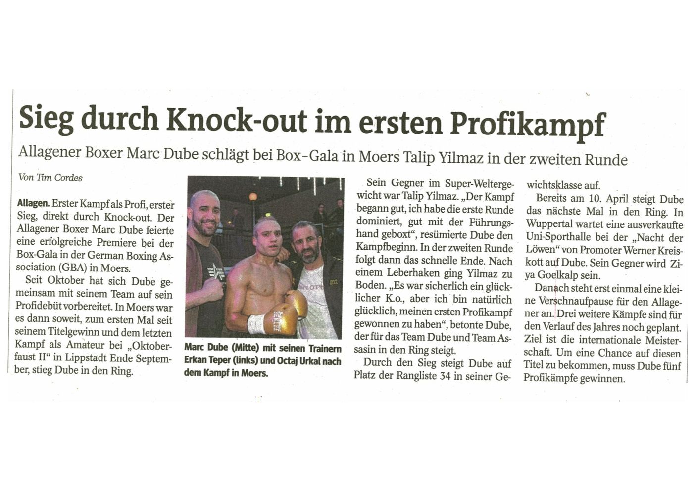 Marc Dube Profiboxer Kreis Soest