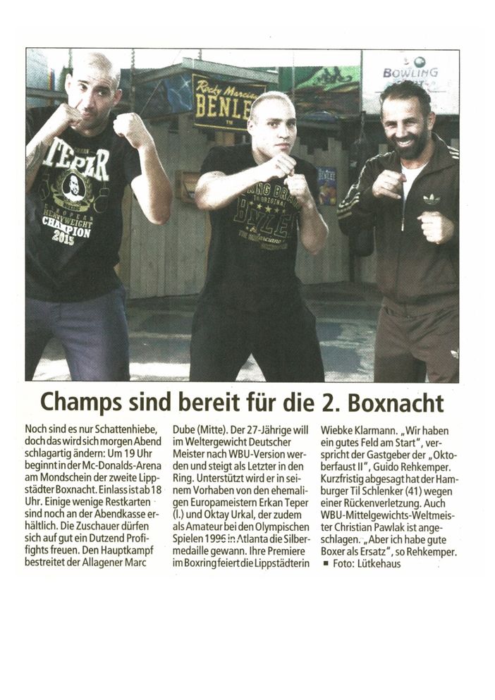 Marc Dube Profiboxer Kreis Soest