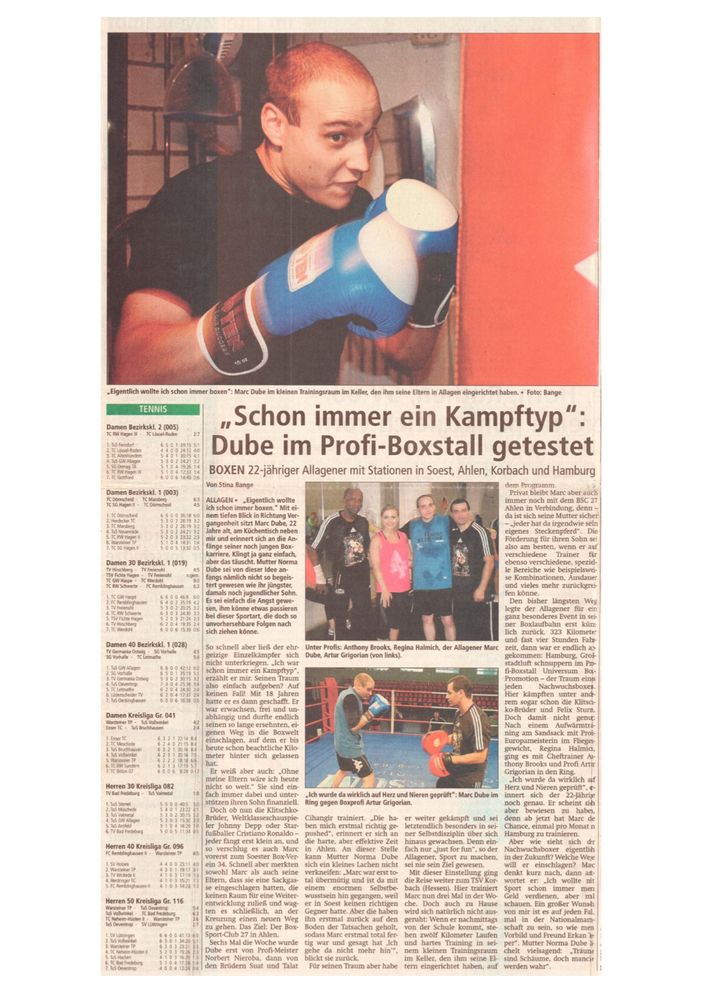 Marc Dube Profiboxer Kreis Soest