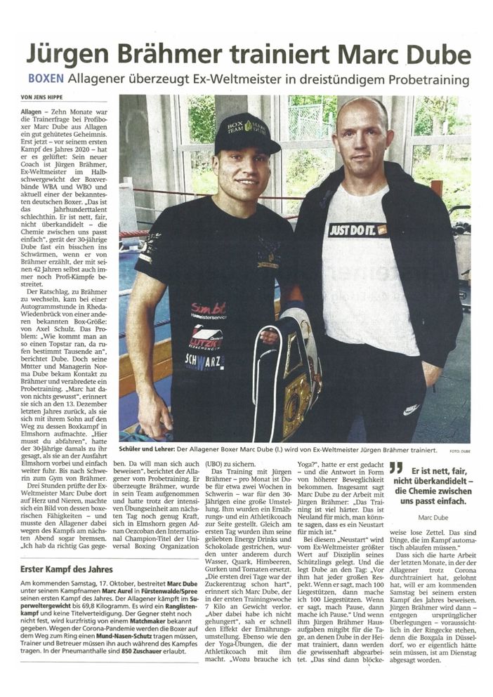 Marc Dube Profiboxer Kreis Soest