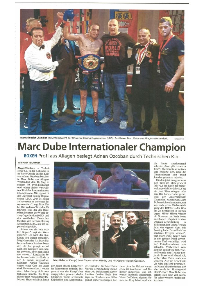 Marc Dube Profiboxer Kreis Soest