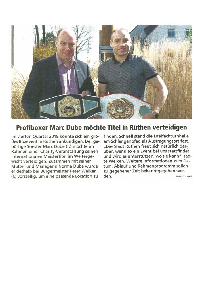 Marc Dube Profiboxer Kreis Soest