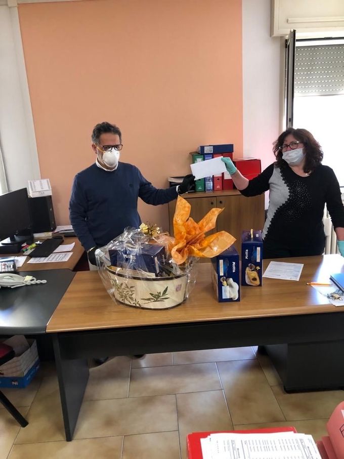donazione della pro loco Pompeo Coppini alla RSA di Moglia in occasione della pandemia del coronavirus