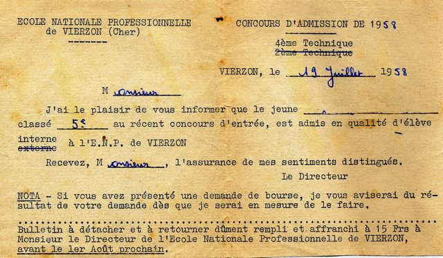 C'était le type de courrier que recevait nos parents ....