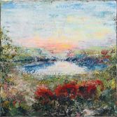 40x40cm_2017_Buzzing-Summer_Landscape-Evening