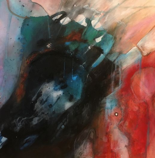 Q´ente Atelje - Eva Wiren FLICKAN OCH SKUGGORNA  akryl 100x100 2018 ko