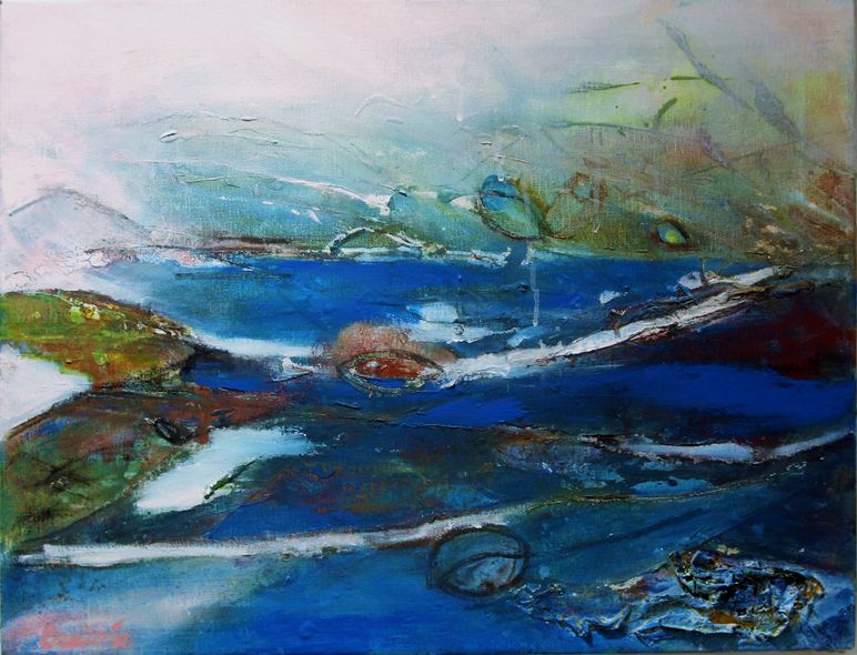 Q´ente Atelje - Eva Wiren LEIRVASSBU akryl 49x64 2018