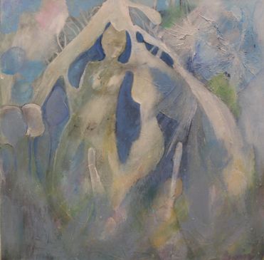 Q´ente Atelje - Eva Wiren QVINNLIG POSEIDON 40x40  2018