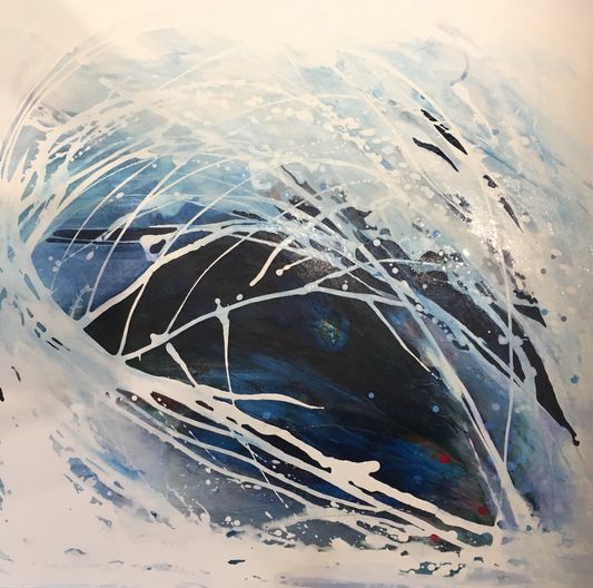 Q´ente Atelje Eva Wirén Who is wathing who akryl 100x100 2019