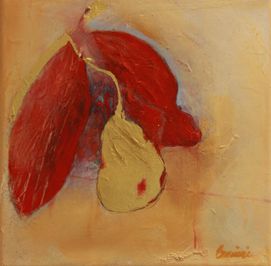 Q´ente Atelje Eva Wiren - FRUKTBAR 20x20 akryl ocg guld 2019