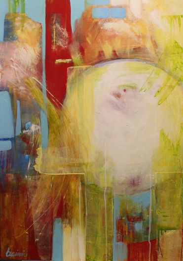 Q´ente Atelje Eva Wiren - THE BIG APPLE  akryl 80x100 