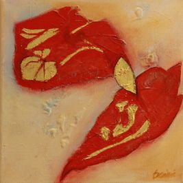 Q´ente Atelje Eva Wiren - TWINS 20x20 akryl ocg guld 2019