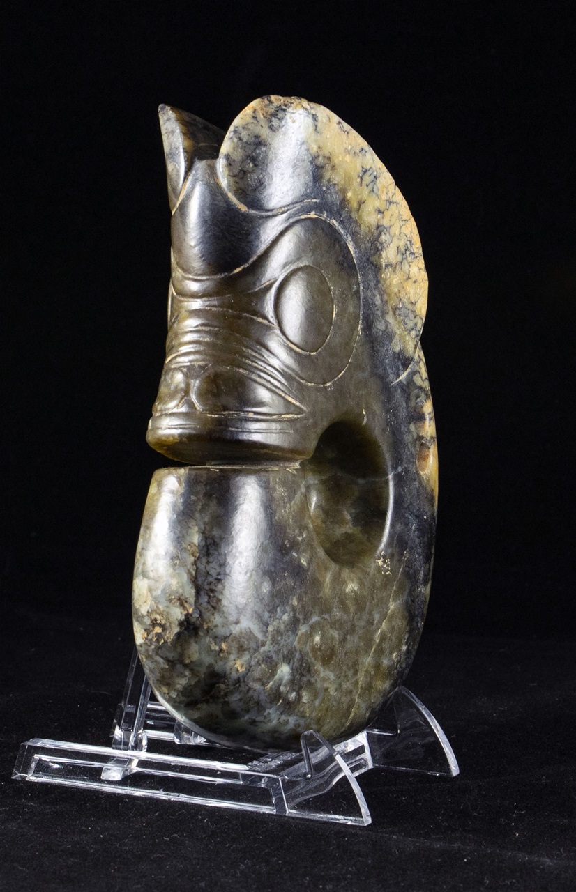 中国古美術　古玉文化　紅山文化　玉龍头 祭祀器　美品　磁石に反応あり　手彫り 中国古美術 古玉文化 紅山文化 玉龍头 祭祀器 美品 磁石に反応