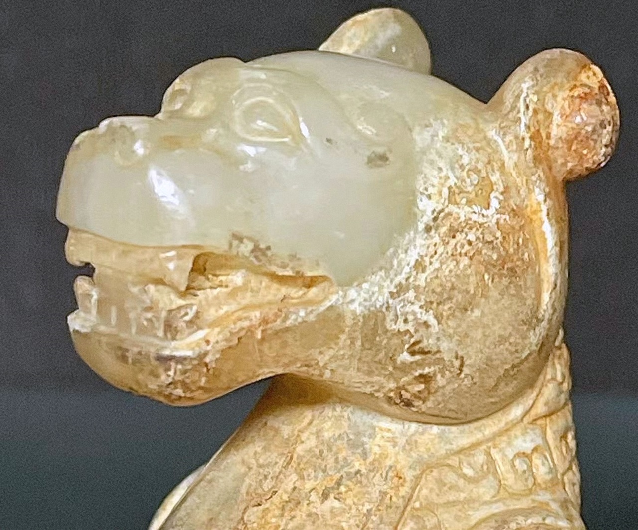 ◇旧蔵◇古美術 中国古玩 漢代 高古玉 和田玉彫り銘文