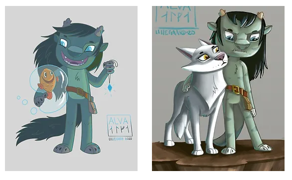 troll illustration created in Procreate
