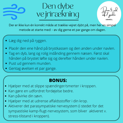 Husk at trække vejret dybt ned i maven