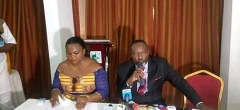 Célestin Djamen lors de sa conférence de presse ce lundi 14 décembre 2020 à Douala