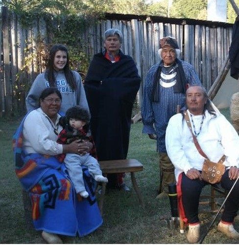 Back row: Cheyanne Chambers, Jay McGirt, Jim Sanders, front:  Saundra Harley holding Judah Chambers, and Speedy Harley.
